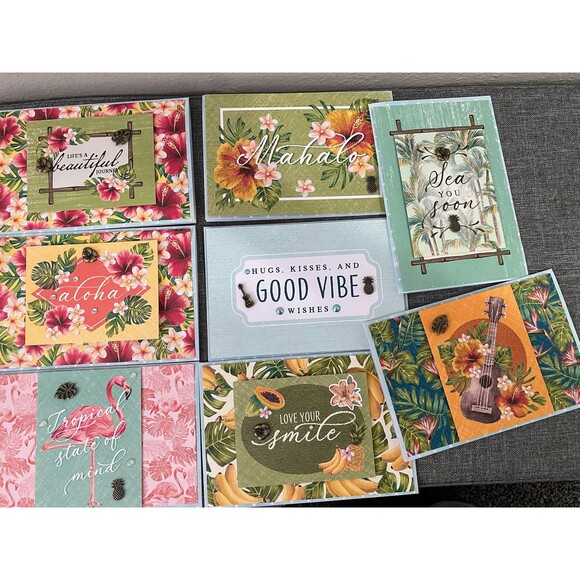 Tropical Oasis 8 Card Set / Limited Quantity Made / All Occasion Cards / - Picture 1 of 10